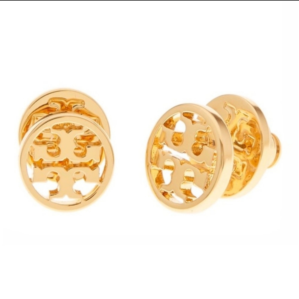 Tory Burch Circle Logo Stud Earrings